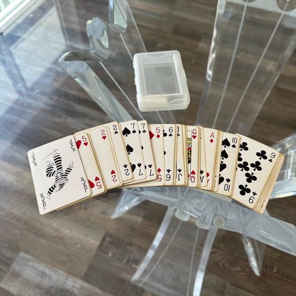 Fun Vintage Abstract Psychedelic Circle Pattern Playing Cards with Holder - Picture 3 of 5